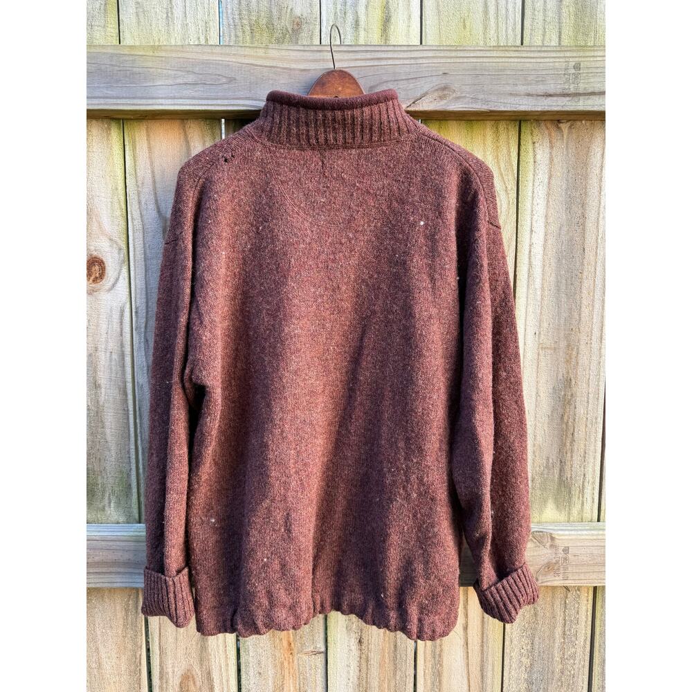 Woolrich Persimmon Wool Quarter-Zip Pullover Brown Oxblood - Picture 5 of 7